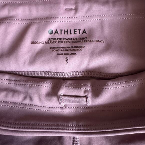 ATHLETA Ultimate Stash 7/8 Tight Women’s size Small Mauve leggings athletic - Picture 6 of 9